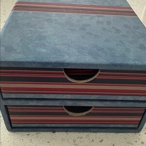 Creative Memories Blue and Red Striped Storage Organizer